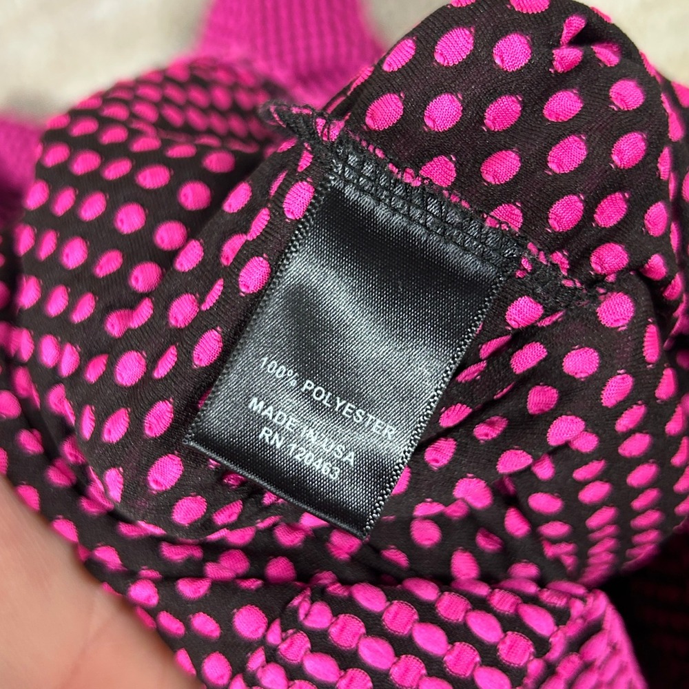 Peck & Peck Womens Indie Sleaze Textured Bubble Knit Button Up Top Pink Black M - Picture 3 of 11